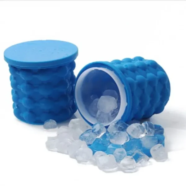 new magic ice cube maker genie silicone - ice bucket the revolutionary space saving ice cube maker - blue - Image 4
