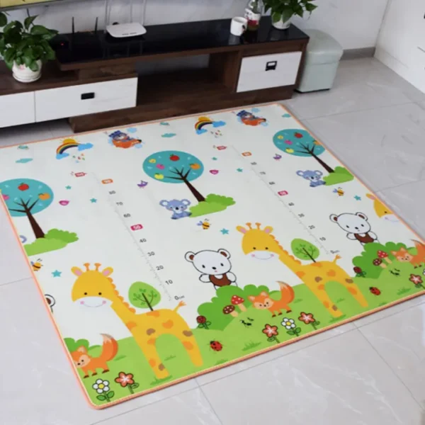crawling mat for baby floor play mat double-sided baby playmat ​foam reversible waterproof game mat for infants toddlers kids (random color) (random design) - Image 3