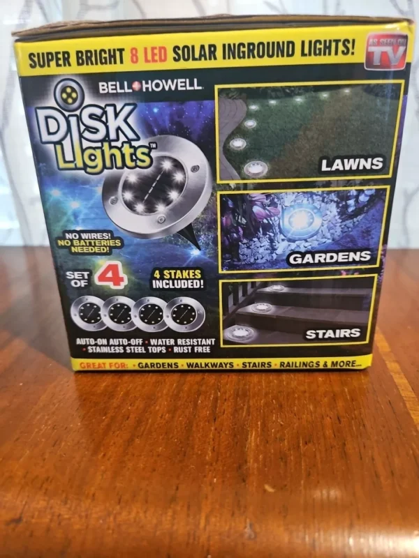 disk lights 8 led version solar powered auto on off outdoor lighting - Image 6