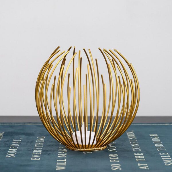 metal candle holder | iron geometric candle stand for home decor - Image 4