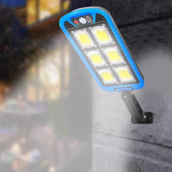 solar street cob light with sensor zb-150b | motion sensor security streetlights for parking lot - remote control (random color) - Image 13
