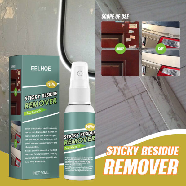 sticky stuff remover gel spray, portable surface safe adhesive remover, ideal for sticky stains such as bubblegum, adhesive, tape, label residue (30ml)