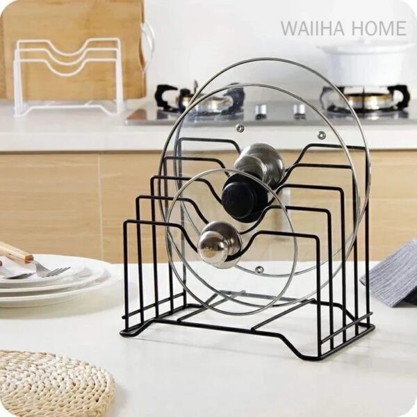 multifunctional pot ,useful dish rack,lid holder - metal(black )