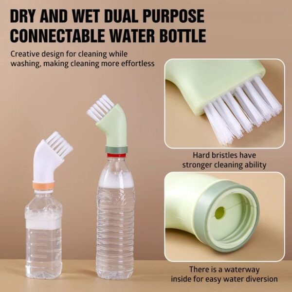 dry/wet cleaning brush can connect any mineral water bottle / multi-use cleaning brush  (random color)