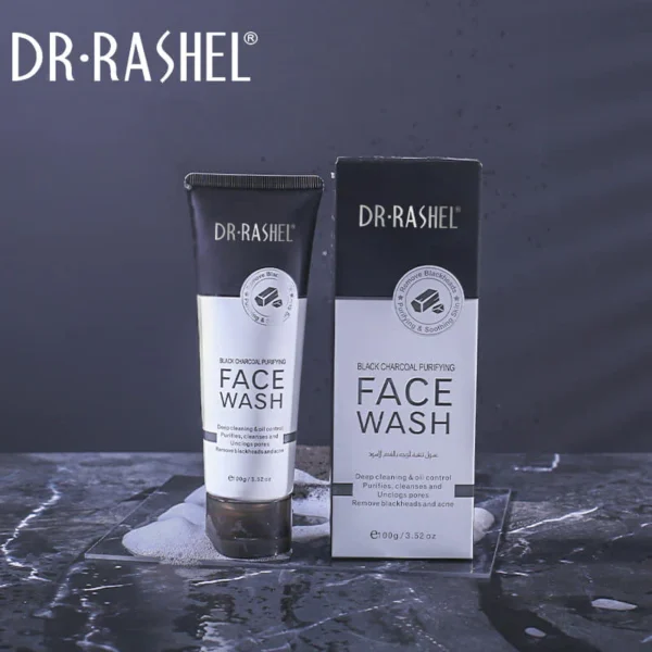 dr.rashel black charcoal purifying face wash - 100g - Image 3