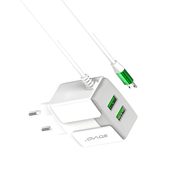 sovo sg-84 crystal 3.1-amp 2usb high quallity micro cable fast charger - Image 3