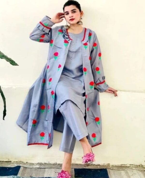 silk fancy gown 3pc
