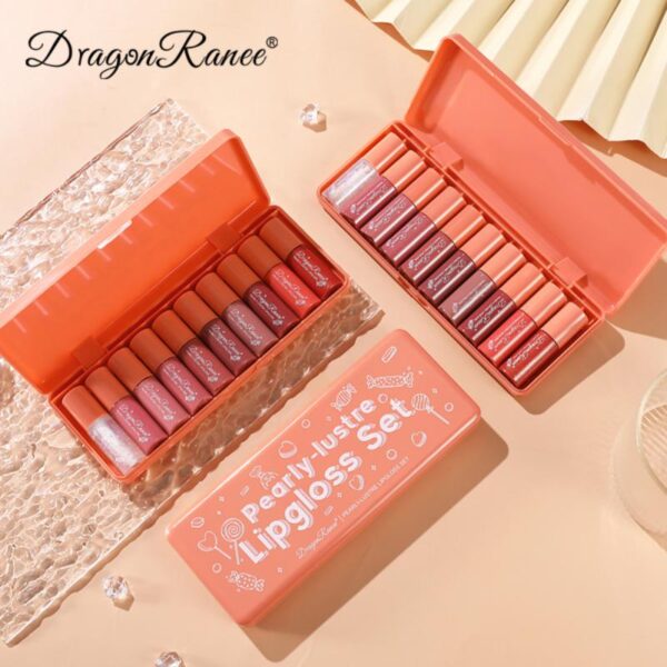 dragon ranee 10 pieces velvet matte pink lipstick set sexy long lasting makeup waterproof lip gloss for girls dr23 - Image 3