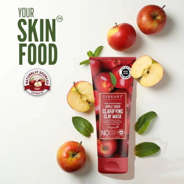 vibrant beauty skin brightening apple clarifying mud face mask (200ml) - Image 3