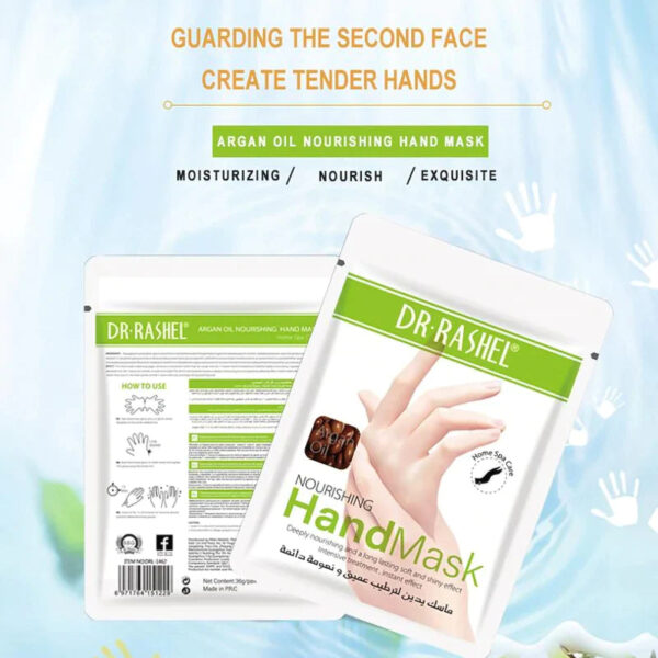 dr.rashel argan oil nourishing hand mask and hand absorb solution - Image 5