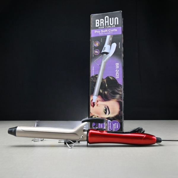 braun hair curler pro soft curls ceramic coating with 25mm barrel, rapid heating 200℃ in 30 sec, ptc heating body, 35 watt energy-efficient, 100-240v 50/60hz – model br-2425 - Image 6