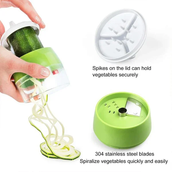 4in1 vegetable spiral cutter / bpa-free abs plastic materials and 304 stainless steel blades - Image 7