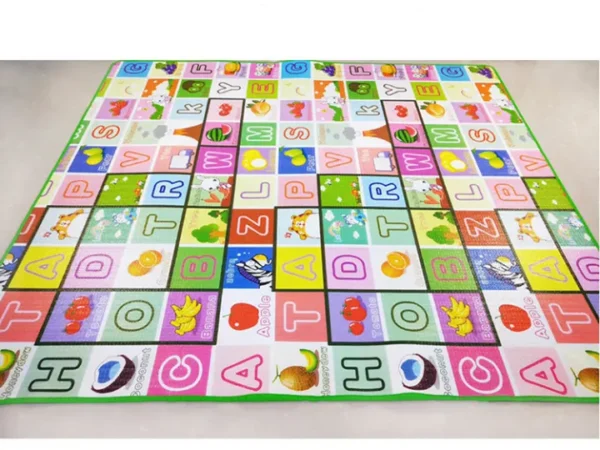 crawling mat for baby floor play mat double-sided baby playmat ​foam reversible waterproof game mat for infants toddlers kids (random color) (random design) - Image 4