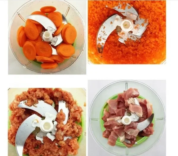 multi function mini hand crank food processor vegetable slicer chopper grater (random color) - Image 2