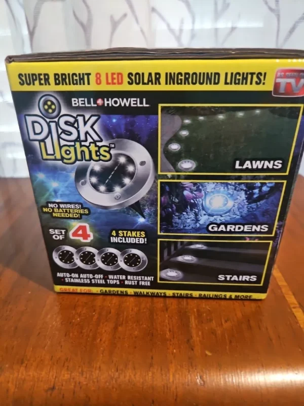 disk lights 8 led version solar powered auto on off outdoor lighting - Image 7
