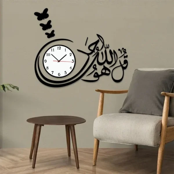 3d wall clock wooden wall clock i  for bedroom i quartz watch diy design - Image 6