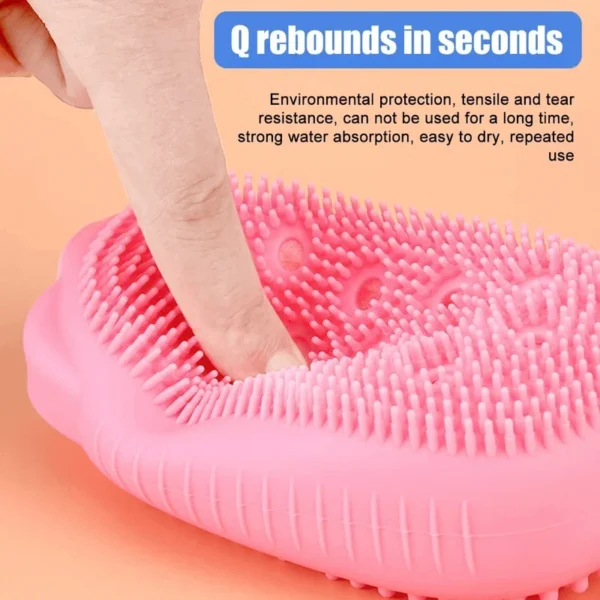 super soft silicon bubbles bath brush | body scrubber bath sponge exfoliating body brush (random color) - Image 14