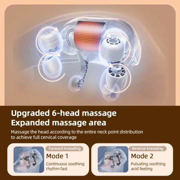 electric neck and shoulder massager wireless kneading neck and back massage pillow neck back relaxing massage shawl (random color) - Image 5