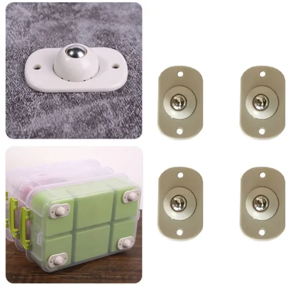 4 pcs furniture moving wheel stainless steel mini swivel wheels with 360 degree rotation for bins storage box - Image 6