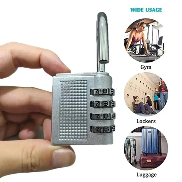 4 dial digit combination padlock heavy duty weatherproof code resettable changeable lock outdoor use for door cabinet safely 400g - Image 6