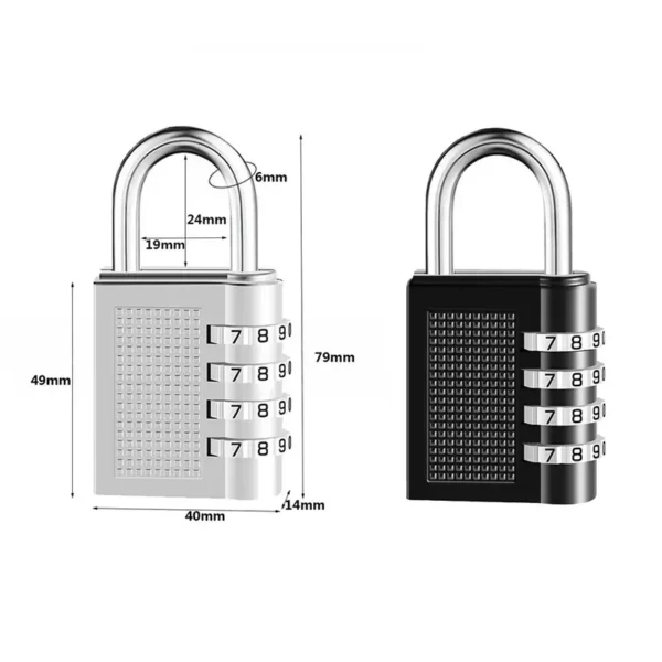 4 dial digit combination padlock heavy duty weatherproof code resettable changeable lock outdoor use for door cabinet safely 400g - Image 5