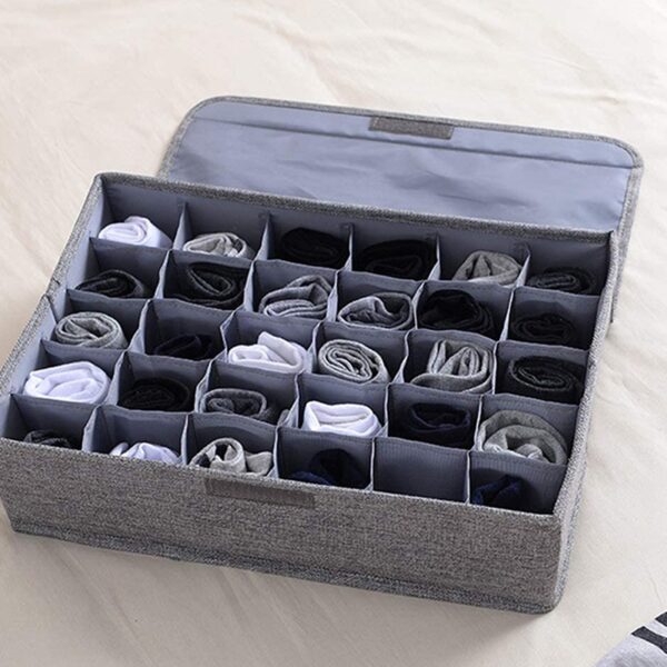 socks organizer | drawer organizer divider underwear organizer, 24 cell collapsible closet cabinet organizer underwear storage boxes - Image 2