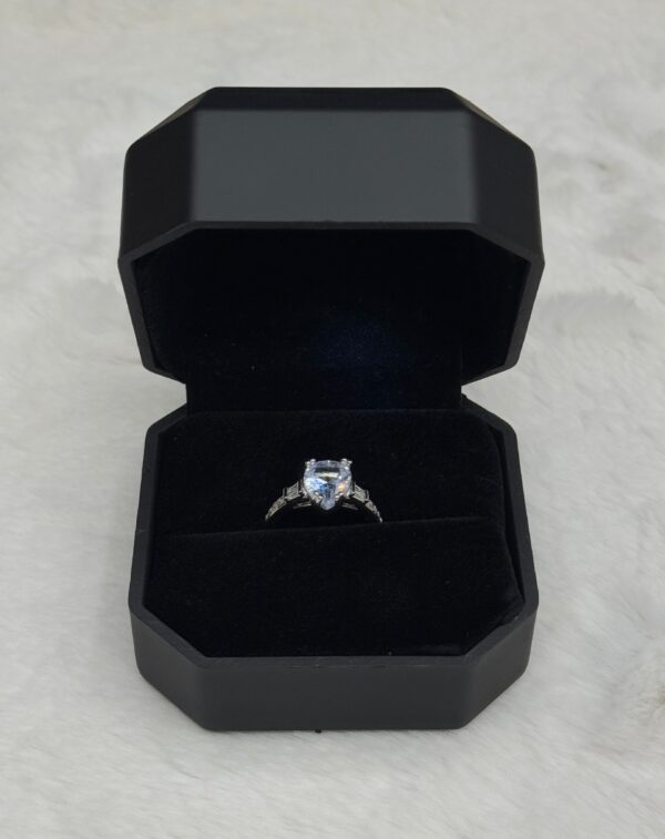 diamond shape luxury quality adjustable ring with box - Image 7