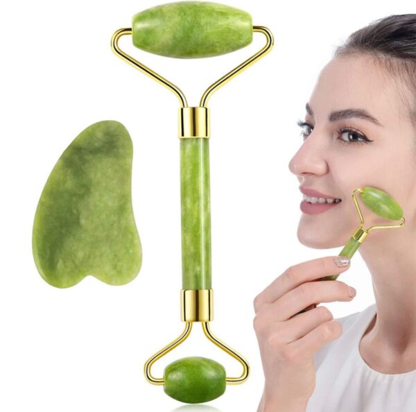 flawless jade roller with stone (marble)