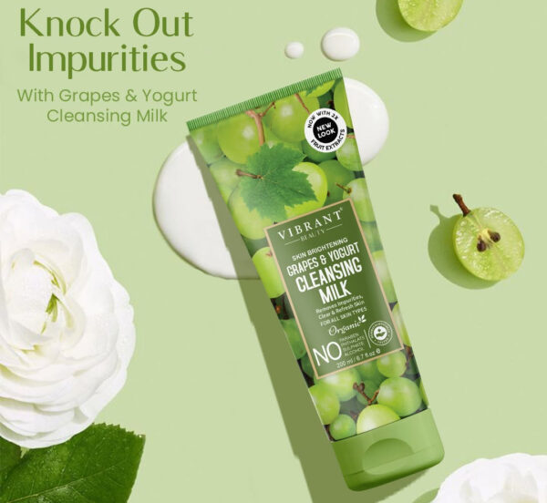 vibrant beauty skin brightening grapes & yogurt cleansing milk (200ml)