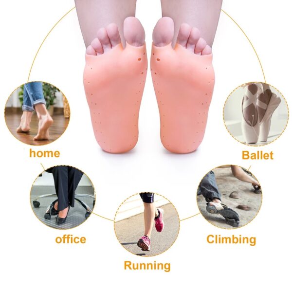 silicone gel moisturizing socks, non-slip socks, cracked foot prevention socks, foot care tool with breathable hole - Image 2