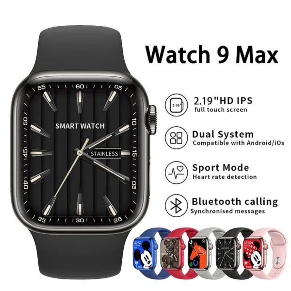 watch 9 max smart watch | bluetooth smart watch for man & women (random color) - Image 6