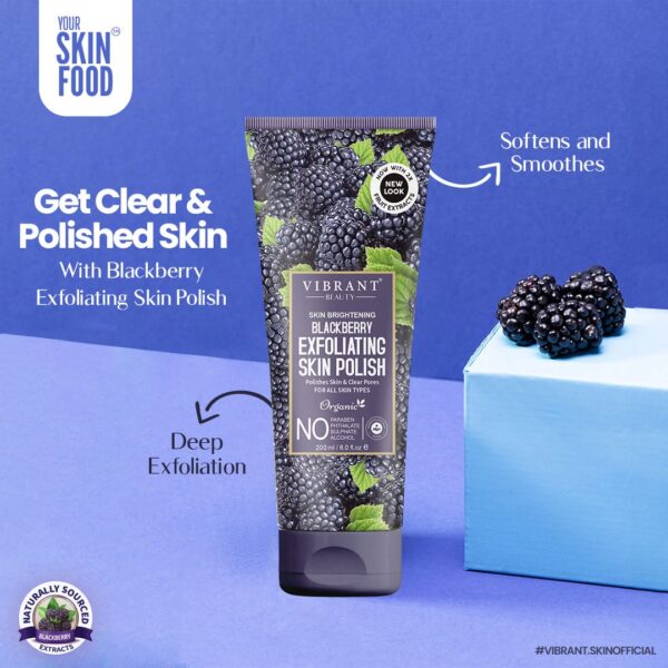 vibrant beauty skin brightening blackberry exfoliating skin polish (200ml) - Image 4