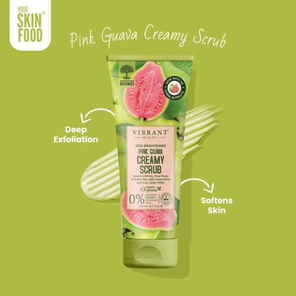 vibrant beauty brightening luxurious pink guava creamy scrub (200ml) - Image 2