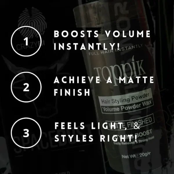 toppik hair stylish powder /toppik hair styling powder volume powder wax matte finished styling boost (20 gram) - Image 6