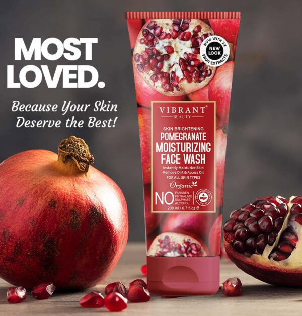 vibrant beauty brightening pomegranate moisturizing face wash