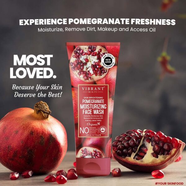 vibrant beauty brightening pomegranate moisturizing face wash - Image 3