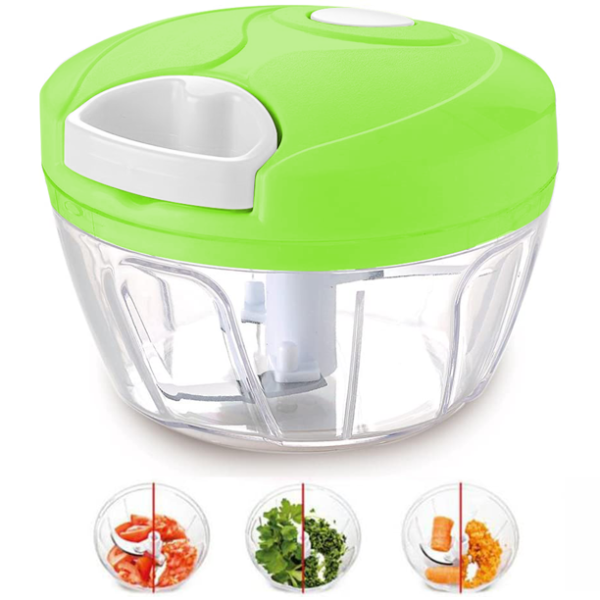 speedy chopper multi use turbo cutter mini handy manual speed chopper for vegetables fruits imported heavy quality best make your life easier nicer dicer (random color)