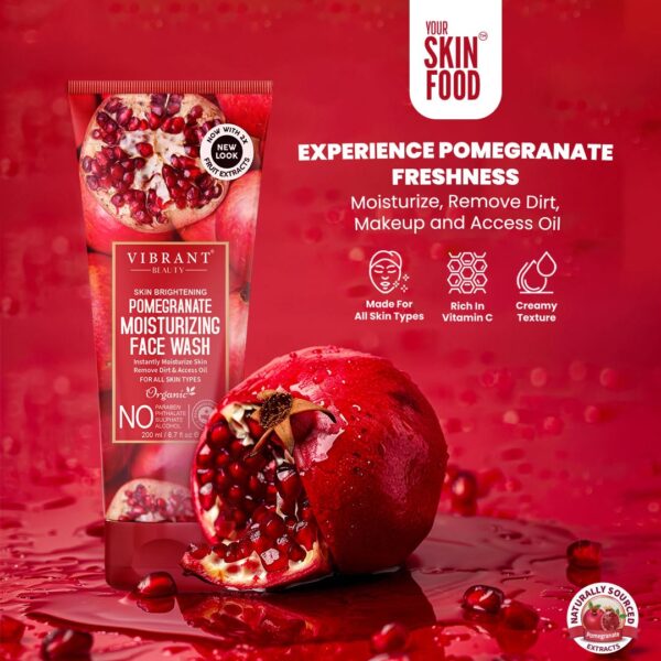 vibrant beauty brightening pomegranate moisturizing face wash - Image 4