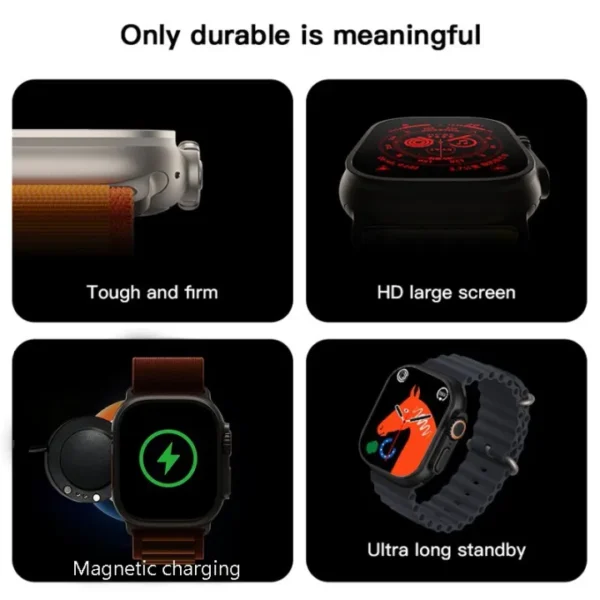 hk 9 ultra max smart bluetooth calling wireless watch for men & women (random color) - Image 2