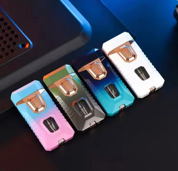 refillable dual flame torch lighter | fancy lighter best quality | metal lighter, cigarette accessories ( random color ) ( box packing ) - Image 2