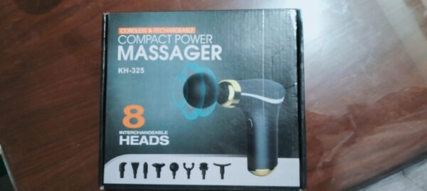 compact power massage with 8 interchangeable heads, cordless & rechargeable massager for deep tissue muscle relaxation kh-325.(random color) - Image 3