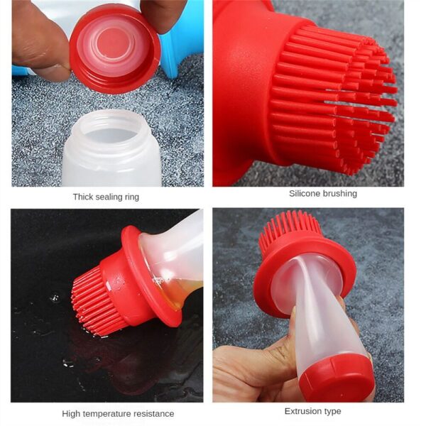 extruded silicone oil brush bottle bbq brush kitchen tool for cooking (random color) - Image 6