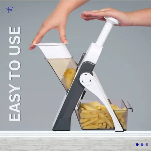 5 in 1 mandoline vegetable slicer food chopper, vegetable cutter, quick fruit dicer high quality (random color) - Image 3