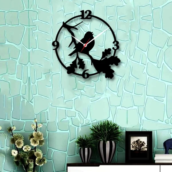 sparrow decorative 3d wooden wall clock for living room bedroom office kitchen etc | mdf wall clock - Image 3