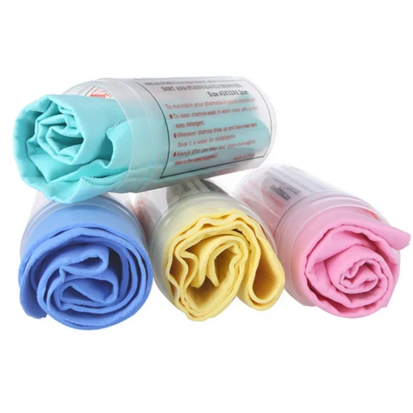 clean cham absorbant car, home cleaning synthetic chamois leather magic cloth(random color) - Image 11