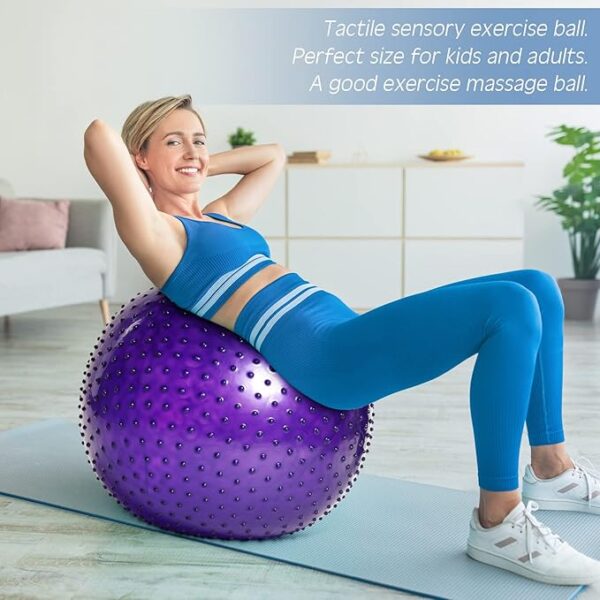 700g ball, ,55cm exercise ball large spikes tactile sensory massage withrout pump (random color) - Image 6