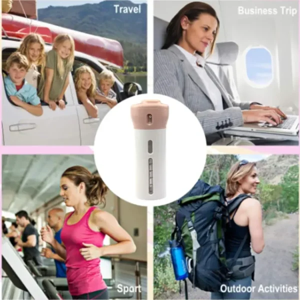 4 lotion bottles in 1 refillable travel dispenser bottle liquid lotion cream sun block sanitizor shampoo toiletries container travel bottle portable 4 bottle sets in 1 pump leakproof cosmetic travel bottle set - Image 6