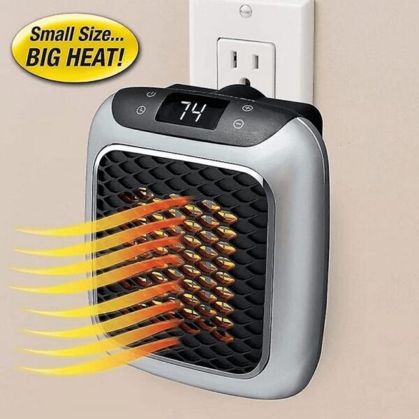 800w space heater digital electric heater wall outlet plug small fan home warmer