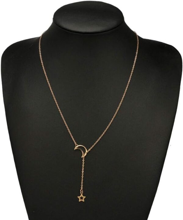 simple and elegant moon star pendant necklace women clavicle chain minimalist design necklace - Image 3