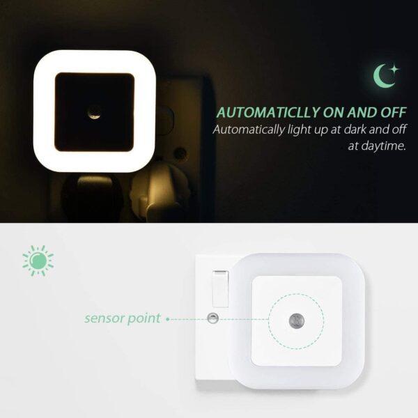 light sensor led night light smart night lamp with automatic sensor energy-efficient night light for bedroom, living room, and bathroom, ideal for decor (white light) - Image 12